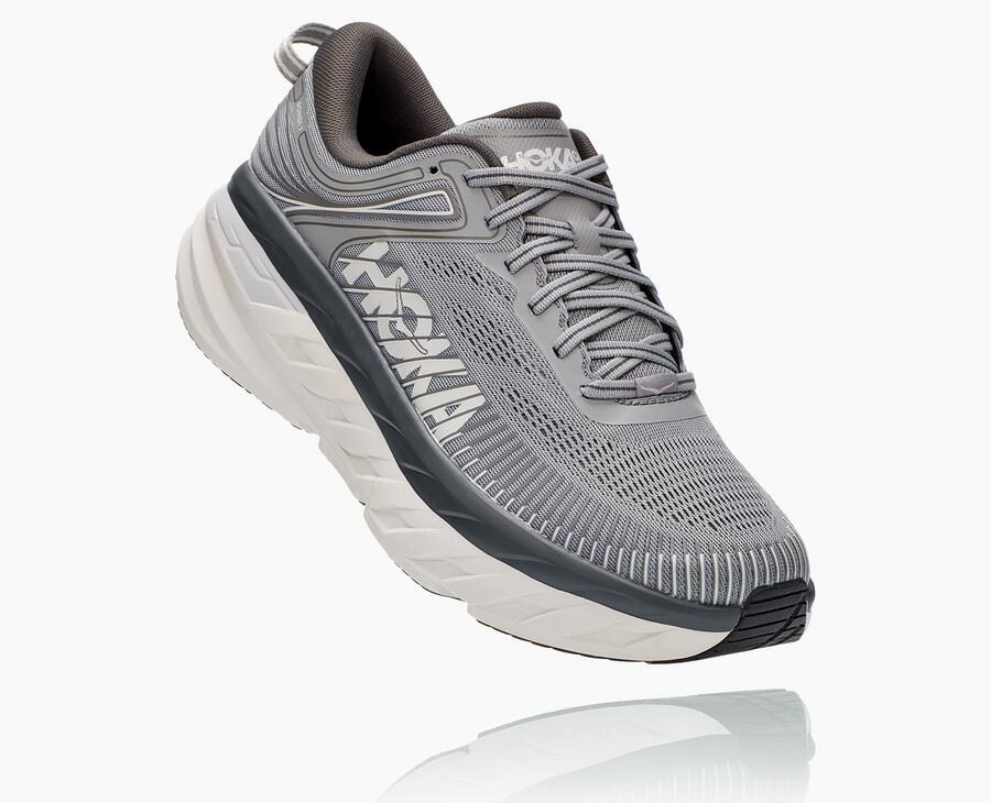 Hoka Mens Running Shoes NZ - Hoka Bondi 7 Grey (WEU109854)